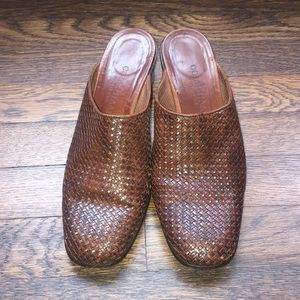 Cole Haan Leather woven mules
